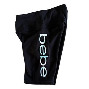 Bebe Sport Bike Shorts Tie Dye Logo Black size Small